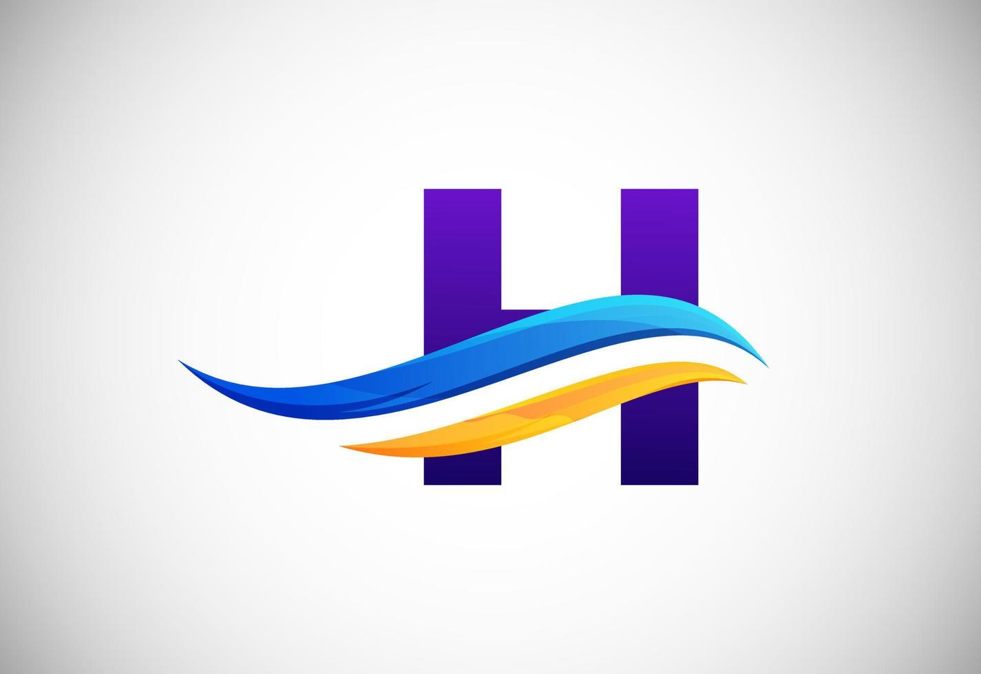 iniziale h alfabeto con swoosh o oceano onda logo design. grafico alfabeto simbolo per aziendale attività commerciale identità vettore