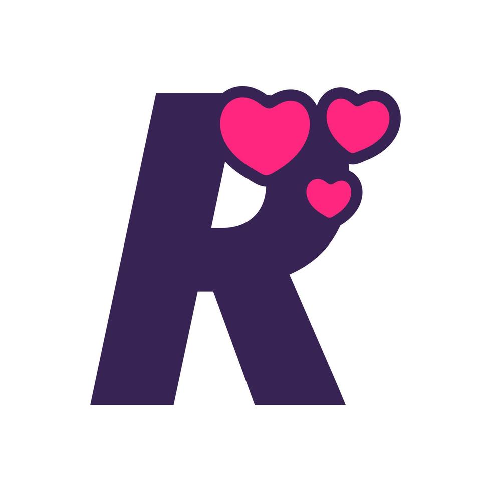logo iniziale r amore vettore