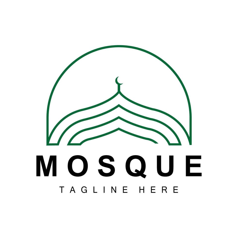 moschea logo, islamico culto disegno, eid al Fitr moschea edificio vettore icona modello, Ramadan, eid al adha