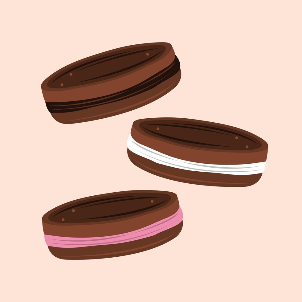 cioccolato Sandwich biscotti vettore illustrazione per grafico design e decorativo elemento