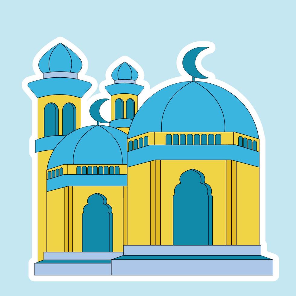 illustrazione piatto vettore moschea semplice e elegante design