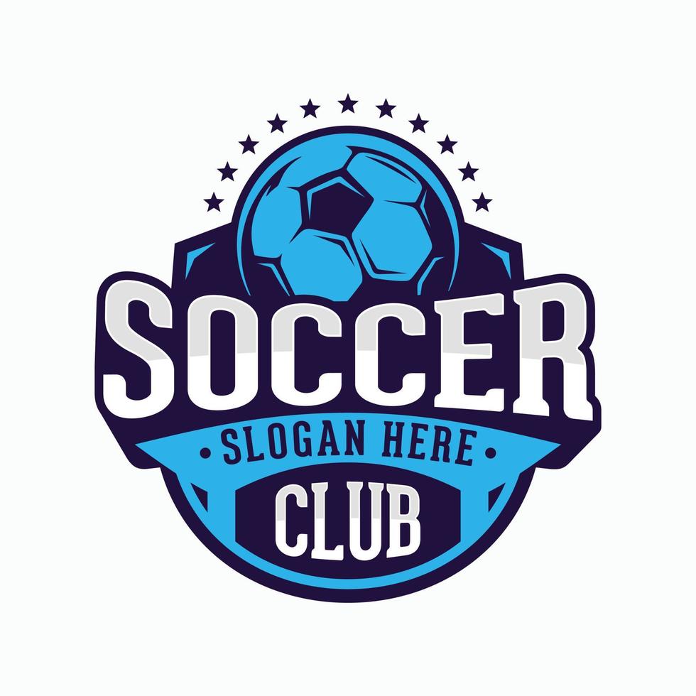 calcio club logo o calcio emblema logo design vettore