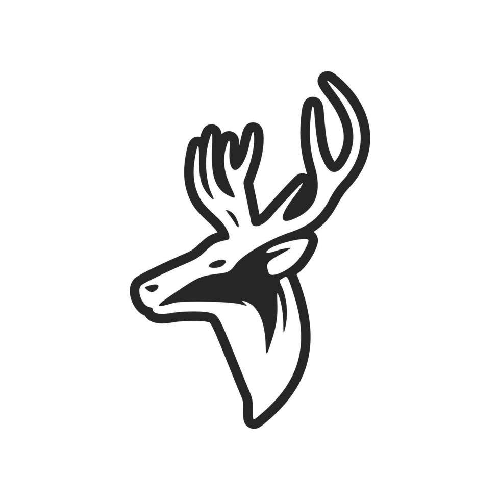 il elegante nero cervo logo. isolato su un' bianca sfondo. vettore