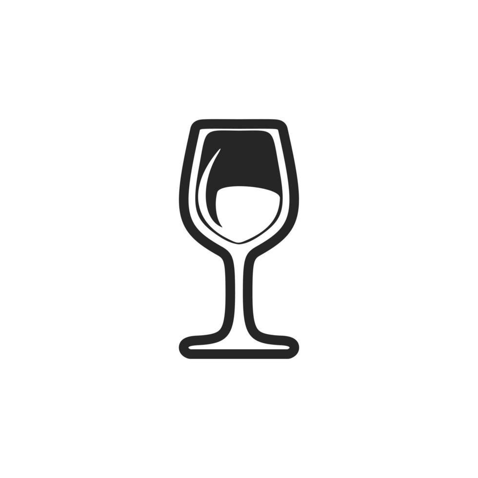 elegante nero e bianca vino bicchiere logo. bene per attività commerciale e Marche. vettore