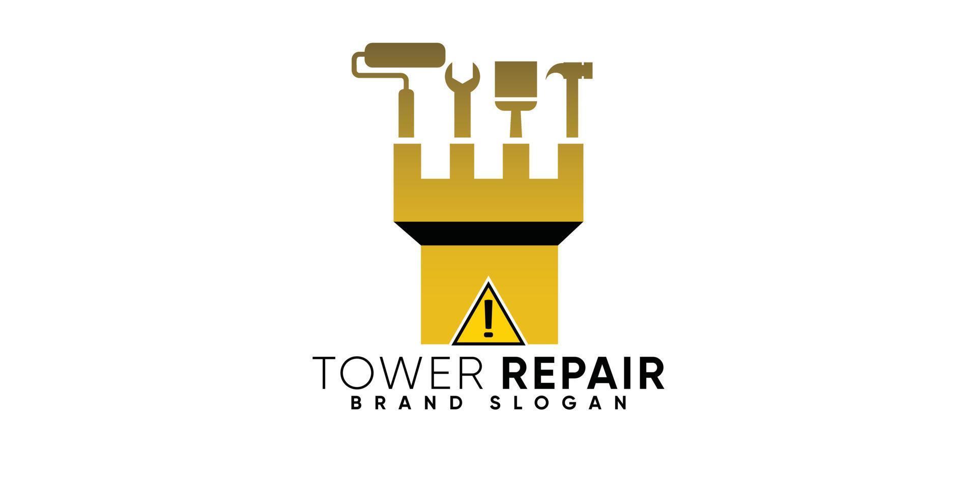 Torre riparazione logo con moderno stile premio vettore