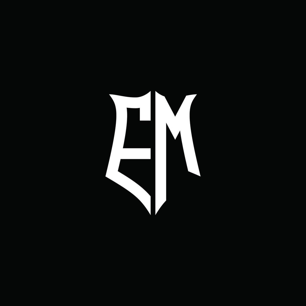 em monogramma lettera logo nastro con scudo stile isolato su nero sfondo vettore