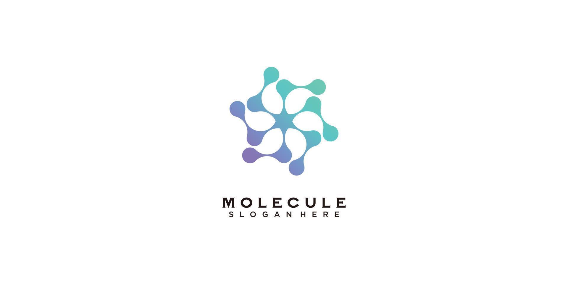 molecola logo con creativo design concetto premio vettore