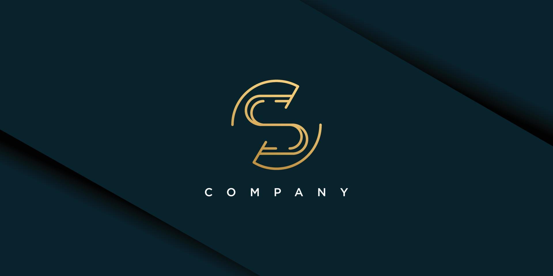 lettera S logo con creativo e unico stile concetto design icona premio vettore
