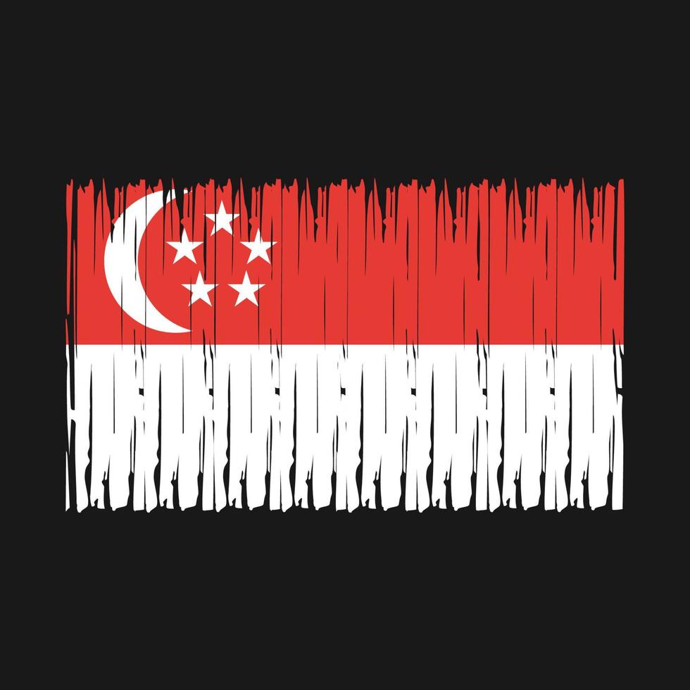 pennello bandiera singapore vettore