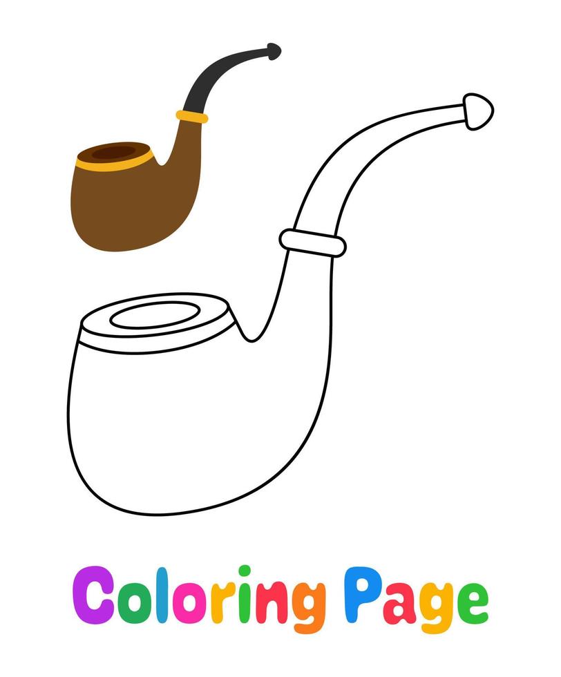 colorazione pagina con fumo tubo per bambini vettore