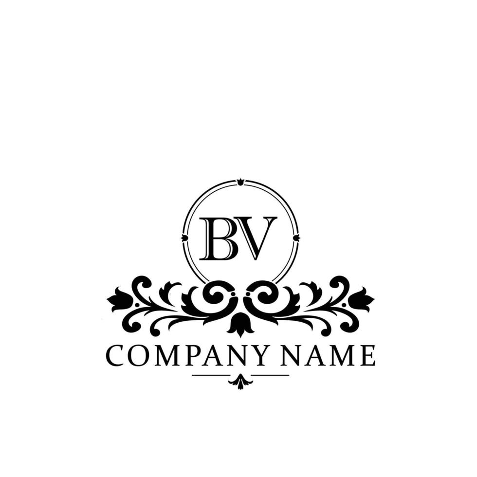 lettera bv floreale logo design. logo per donne bellezza salone massaggio cosmetico o terme marca vettore