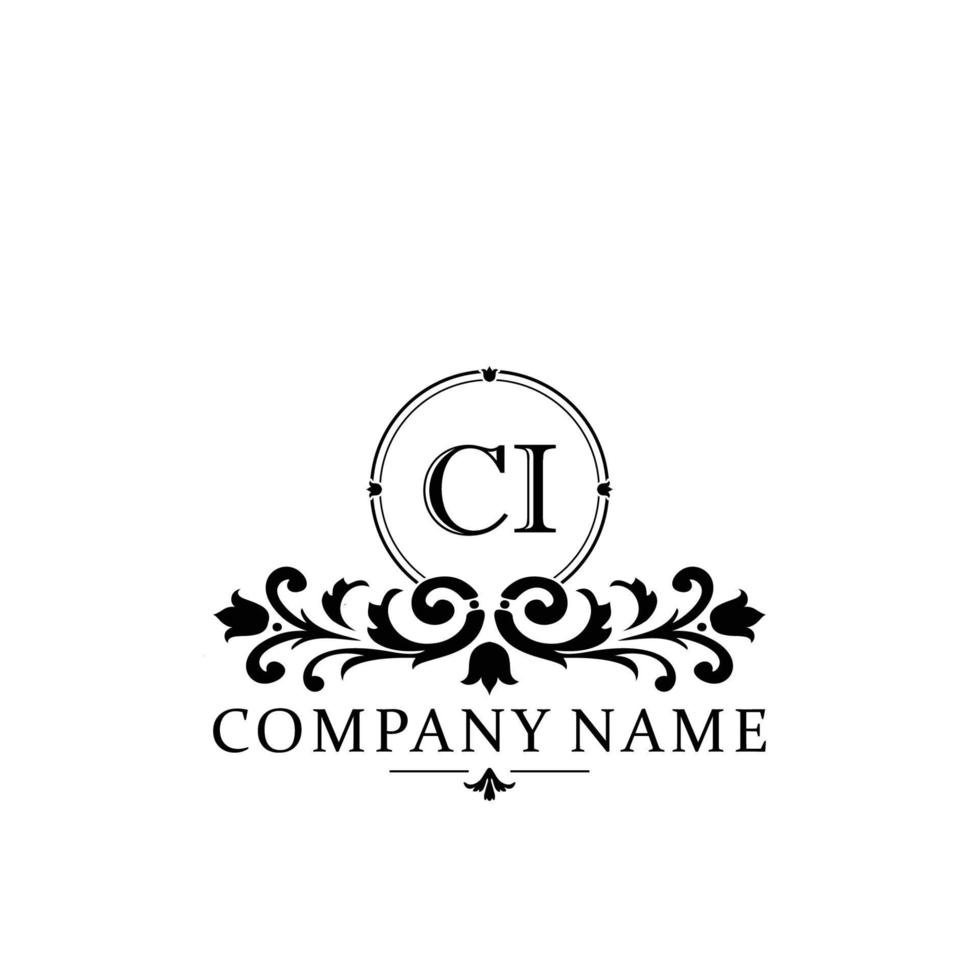 lettera ci floreale logo design. logo per donne bellezza salone massaggio cosmetico o terme marca vettore