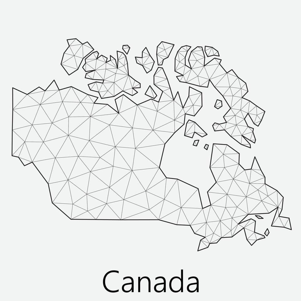 vettore Basso poligonale Canada carta geografica.