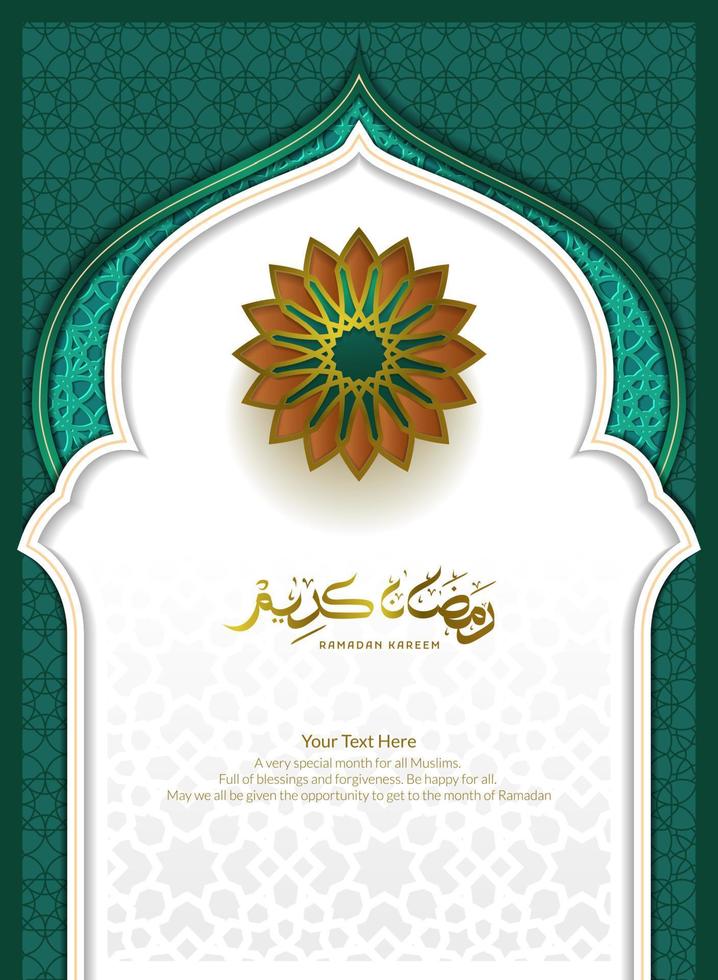 islamico Ramadan kareem manifesto con islamico tradizionale Vintage ▾ geometrico modello telaio vettore
