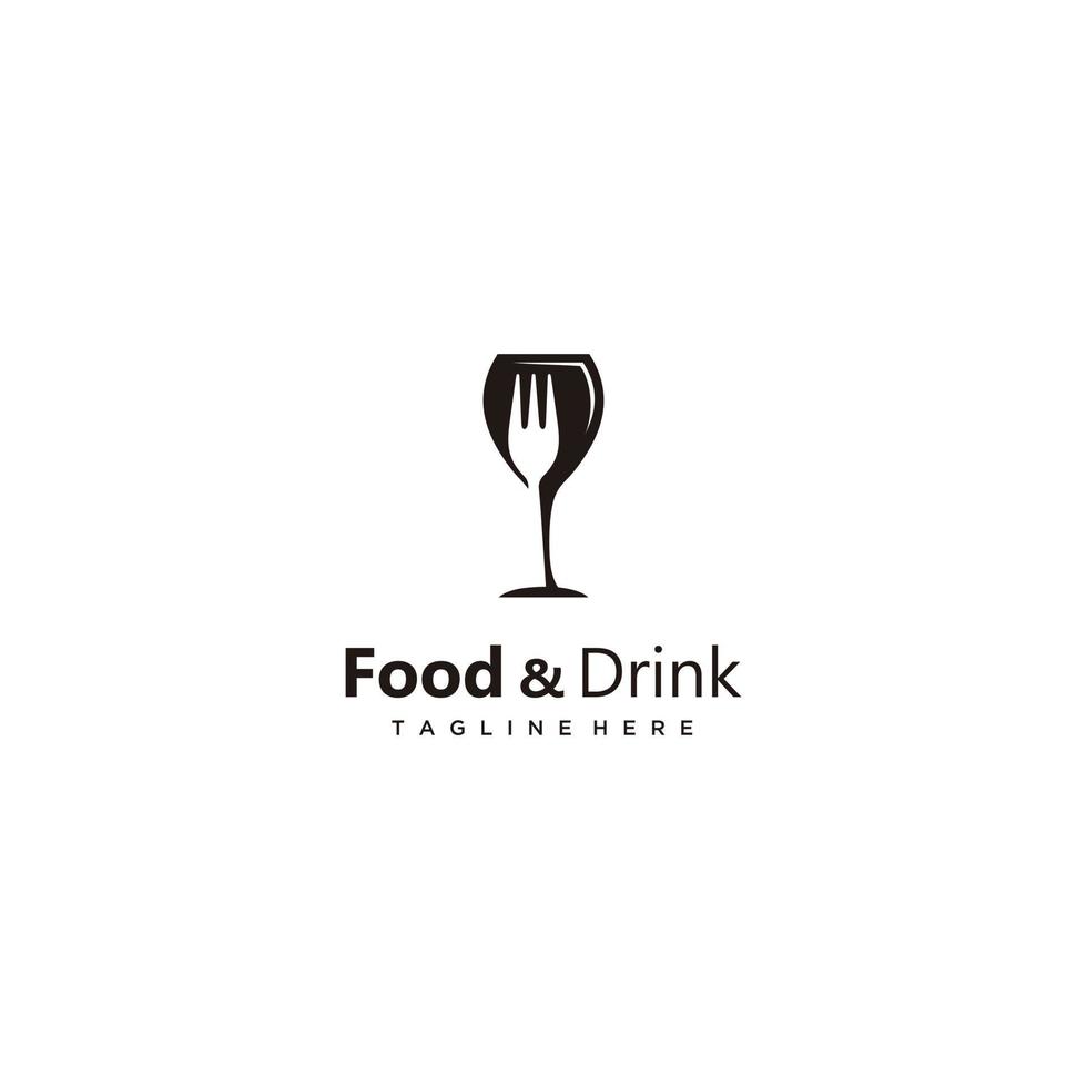 cibo e bevanda semplice piatto logo design vettore illustrazione icona elemento