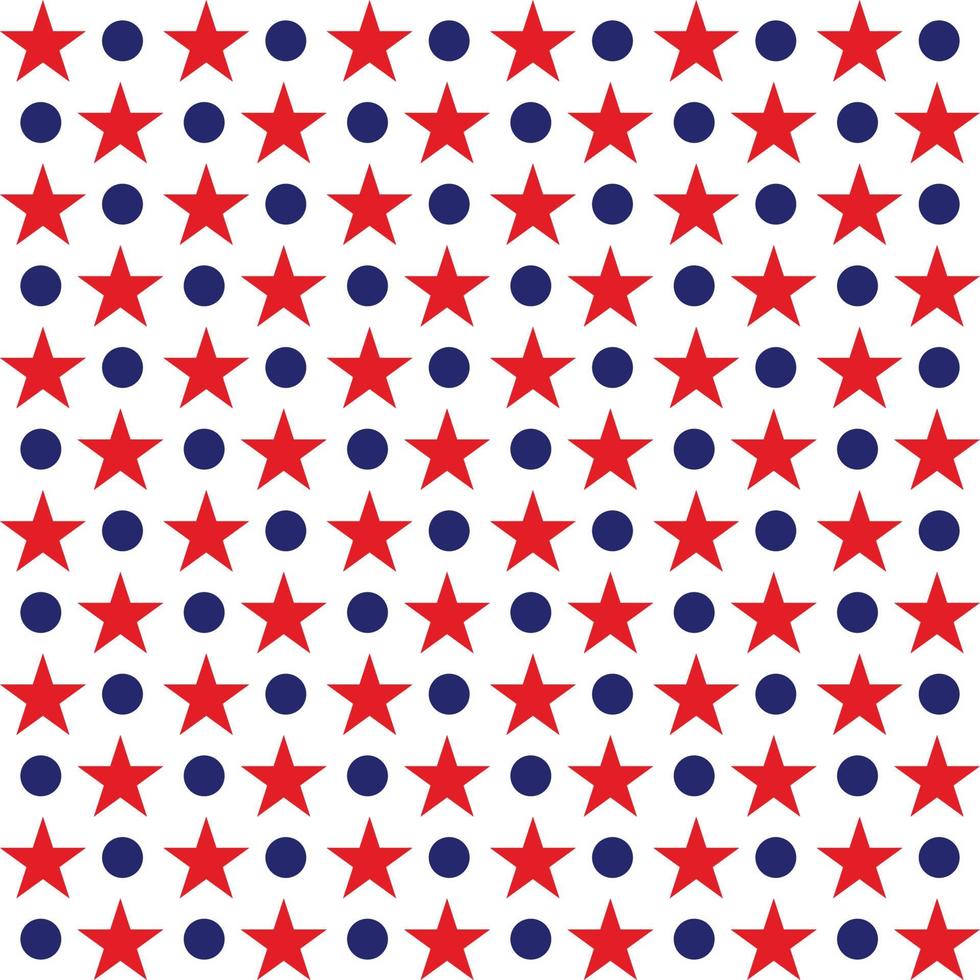 senza soluzione di continuità modello fatto a partire dal rosso e blu cinque appuntito stelle. stella modello nel americano bandiera colori. Stati Uniti d'America indipendenza giorno. presidenti giorno. piatto stile vettore