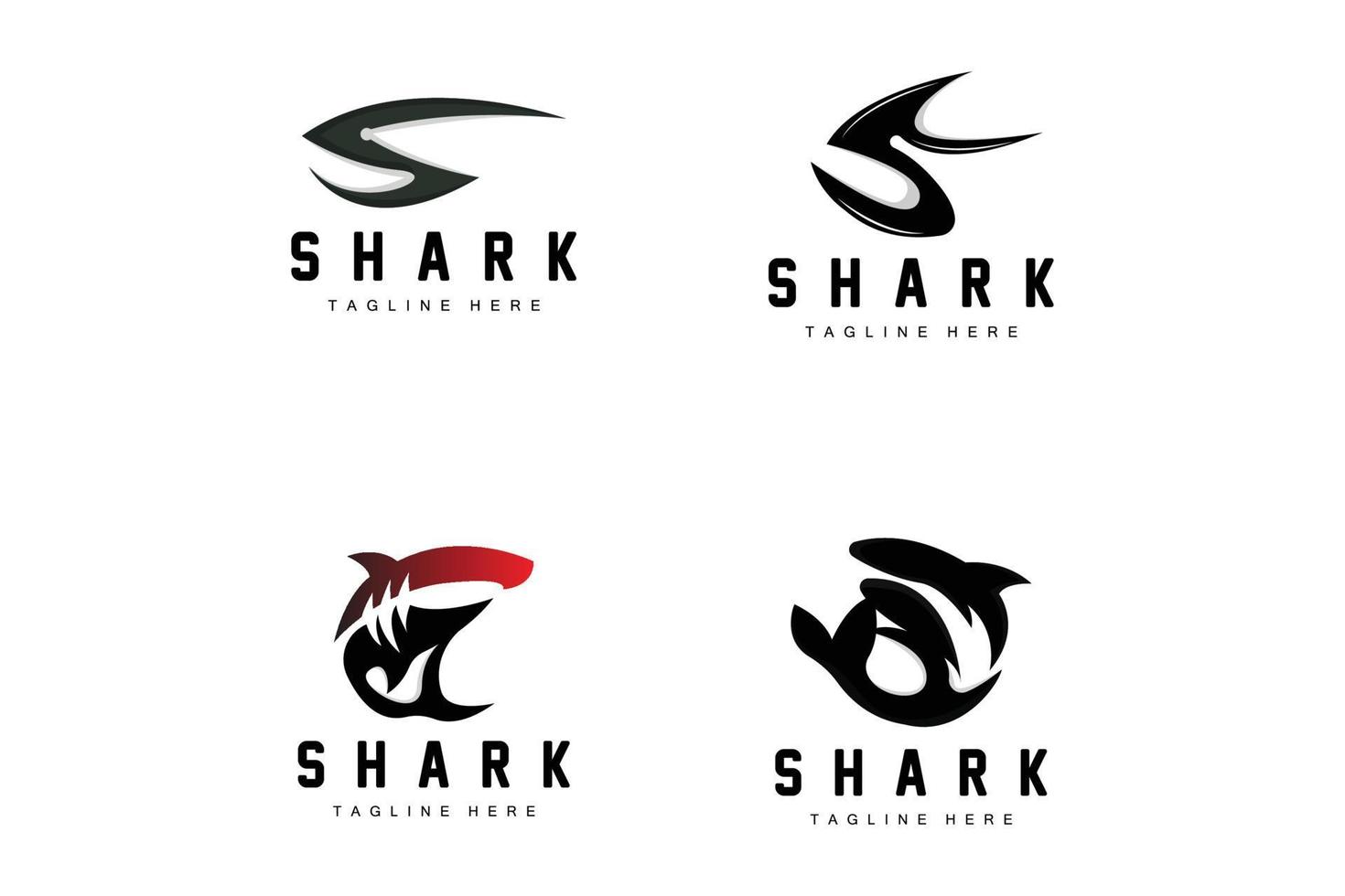 squalo logo, selvaggio pesce vettore illustrazione, oceano predatore, Prodotto marca design icona