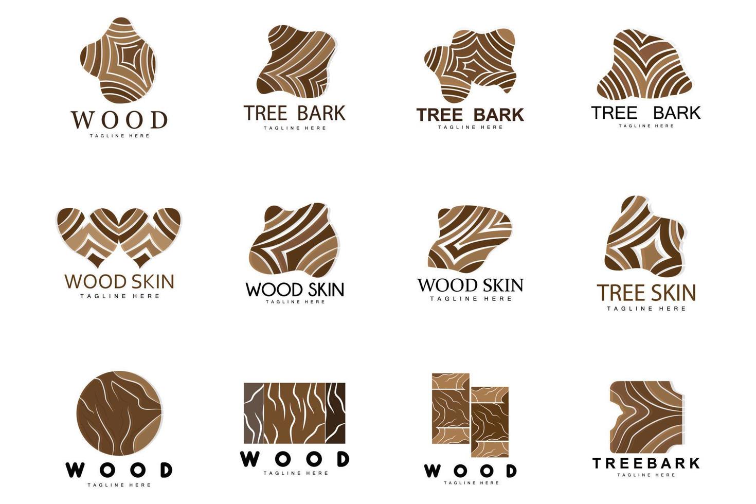 legna strato logo albero abbaiare struttura design foresta modello vettore