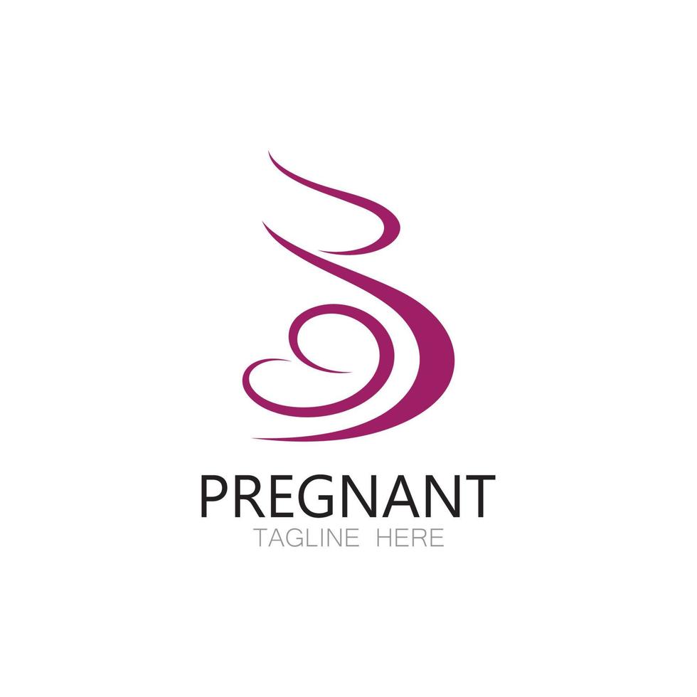 incinta donna logo design illustrazione icona modello vettore , astratto minimalista semplice, per parto, maternità clinica, incinta moda, incinta fotografie con moderno concetti