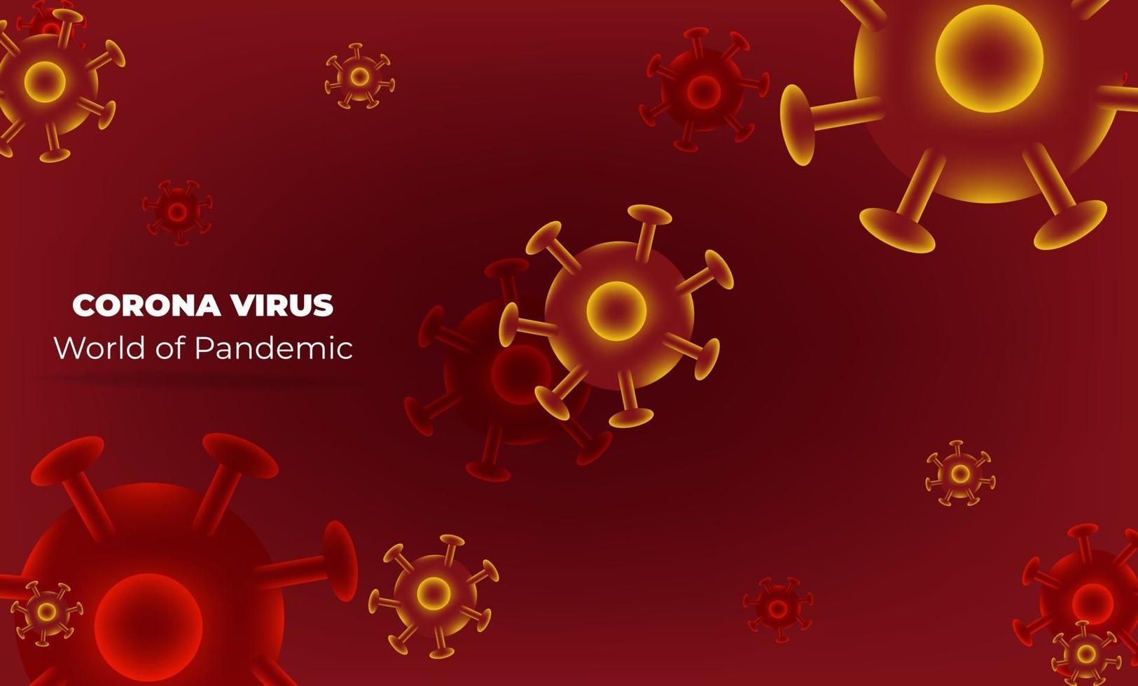 virus corona a Wuhan. vettori corona virus. sfondo rosso. illustrazione vettoriale