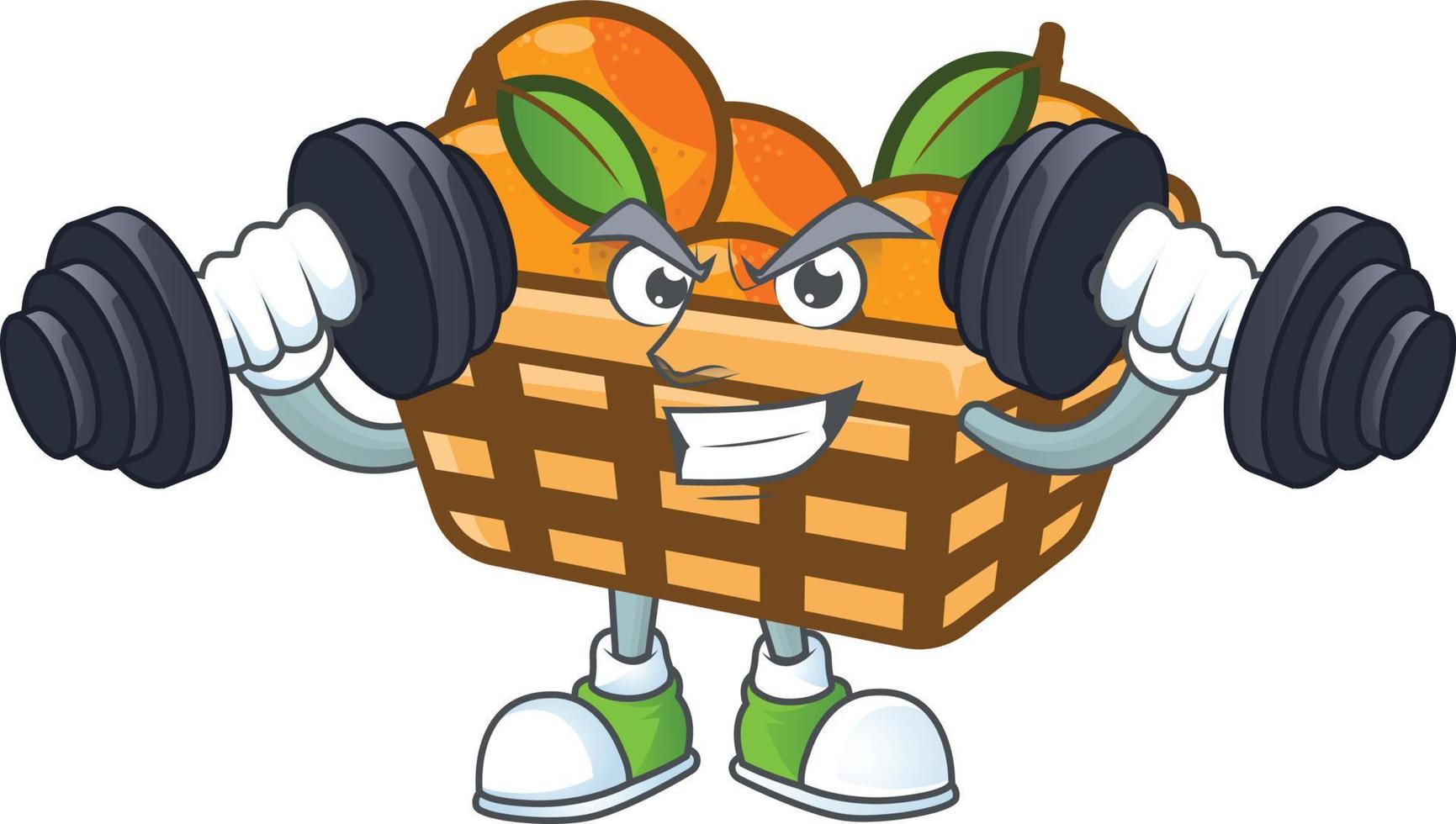 cestino arance cartone animato personaggio stile vettore