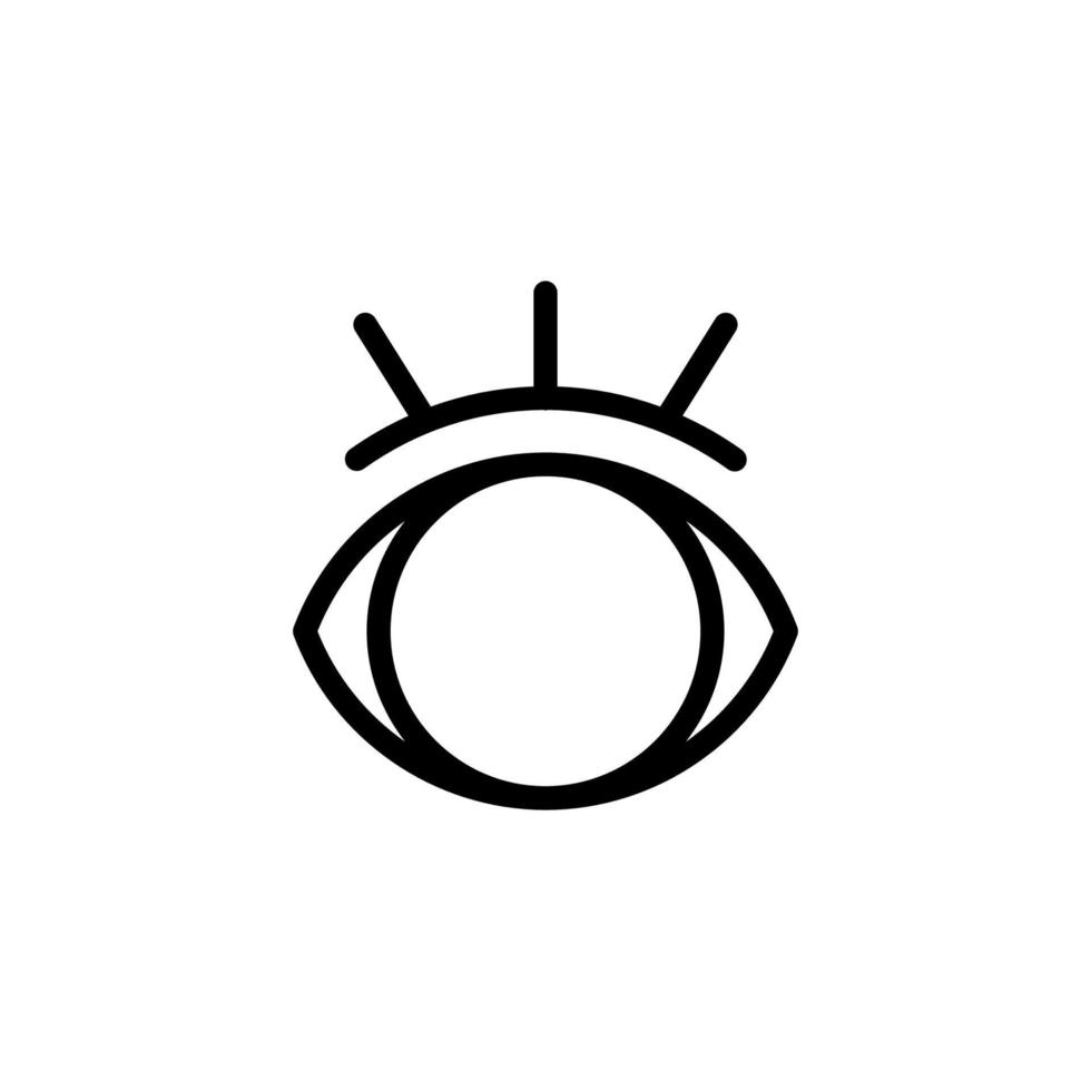 occhio icona isolato su nero. il occhio simbolo è adatto per grafico progettisti e siti web su un' bianca sfondo vettore