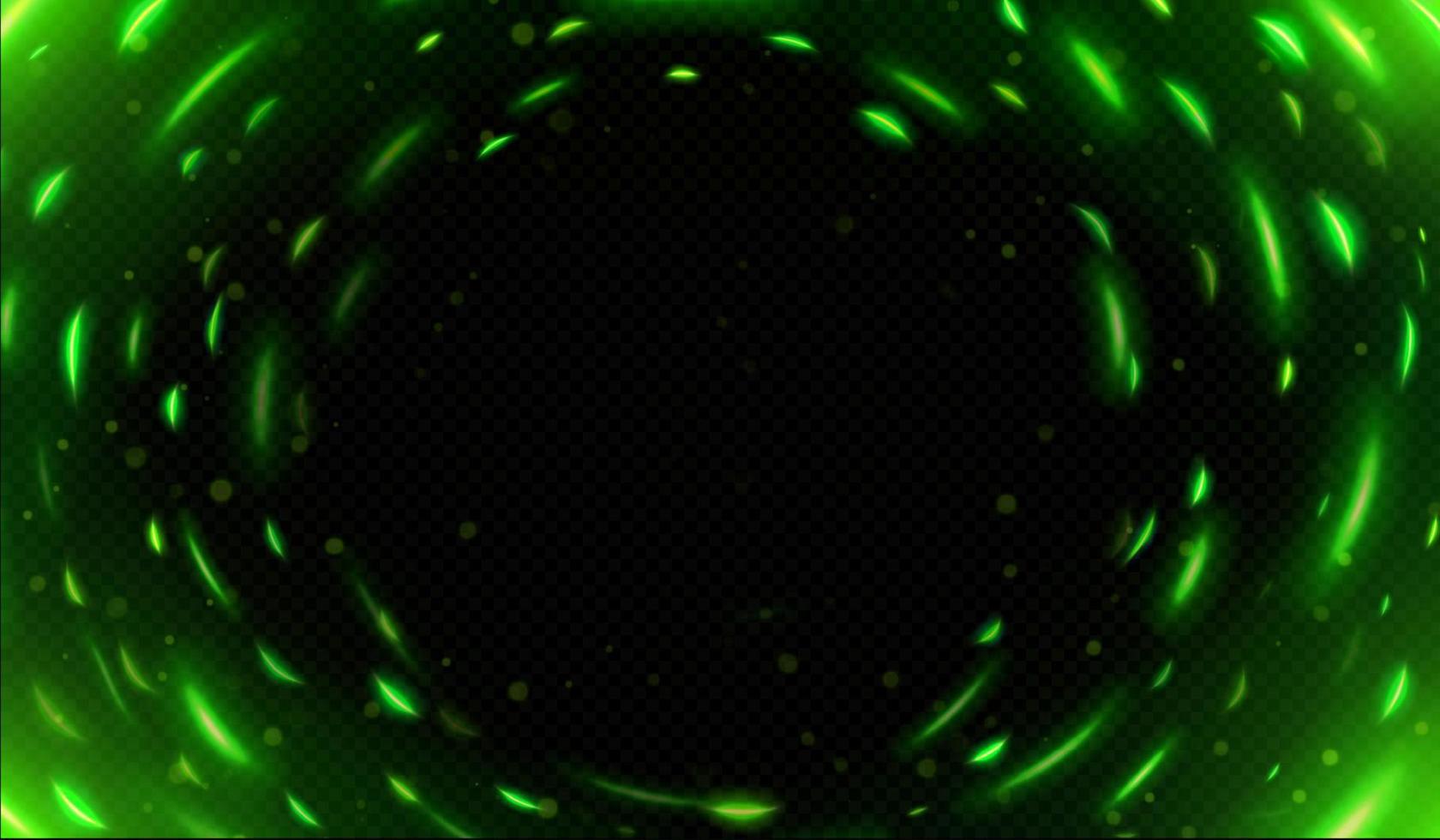 leggero effetto di neon splendore e verde scintille movimento vettore