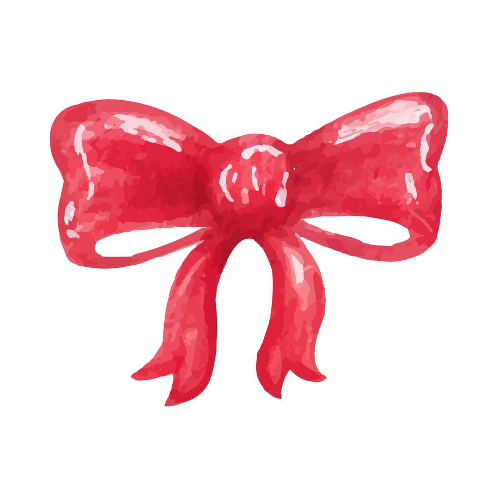 acquerello rosso arco. mano disegnato acquerello illustrazione di seta bow-knot per saluto carta, Stampa, etichetta, manifesto. vettore