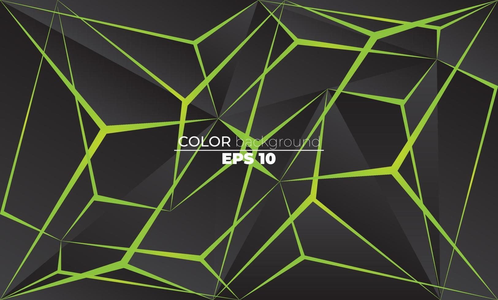 forme poligonali sfondo low poly triangoli mosaico neon nero e verde vettore