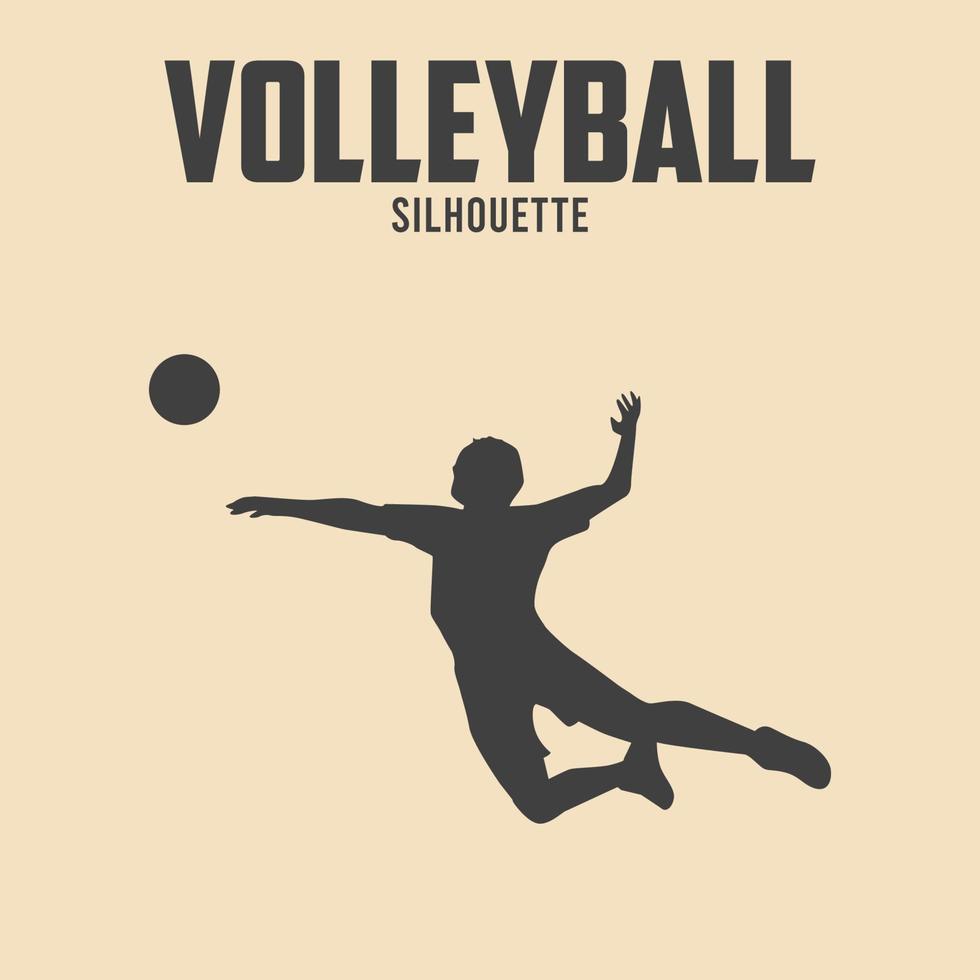 pallavolo giocatore silhouette vettore azione illustrazione 09