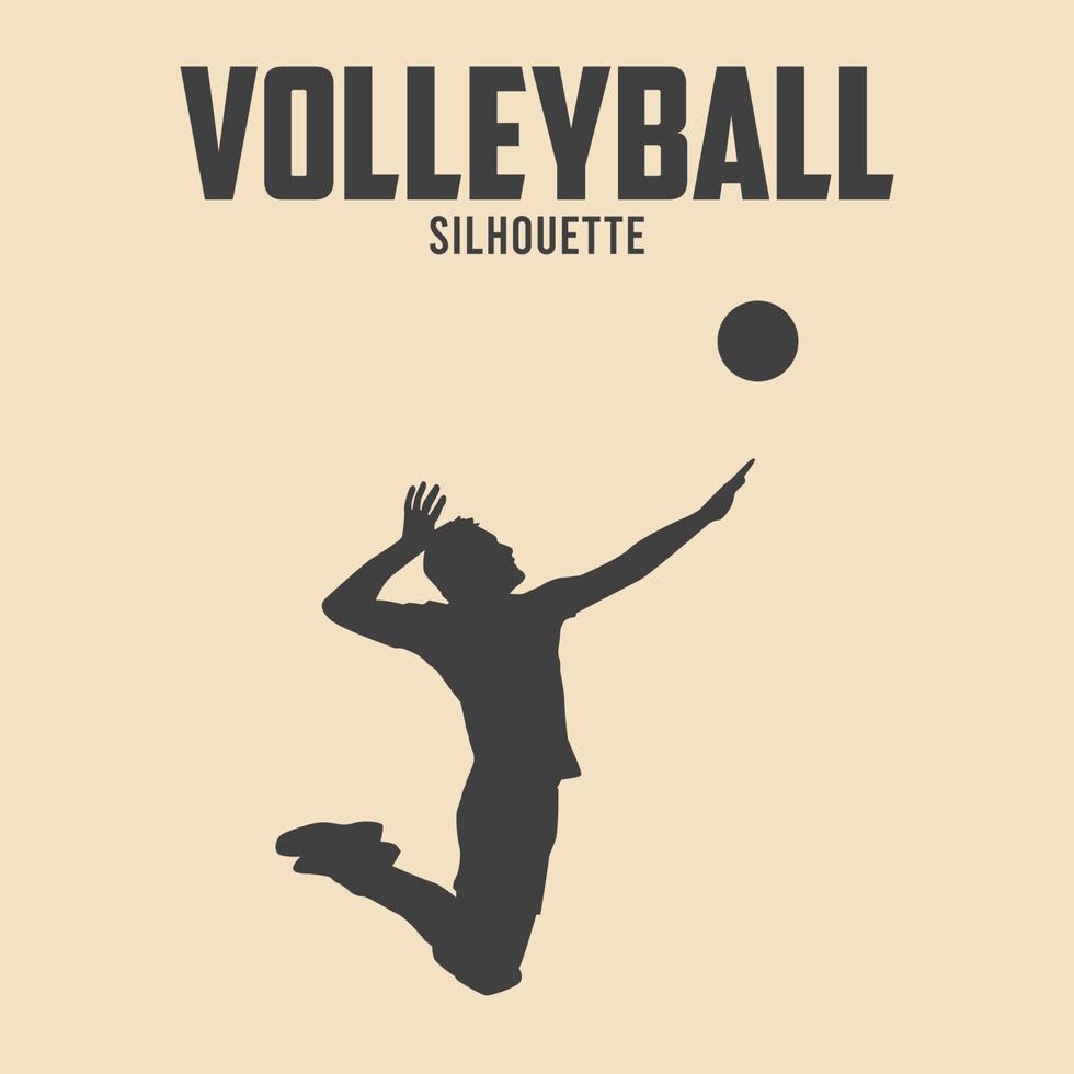 pallavolo giocatore silhouette vettore azione illustrazione 04