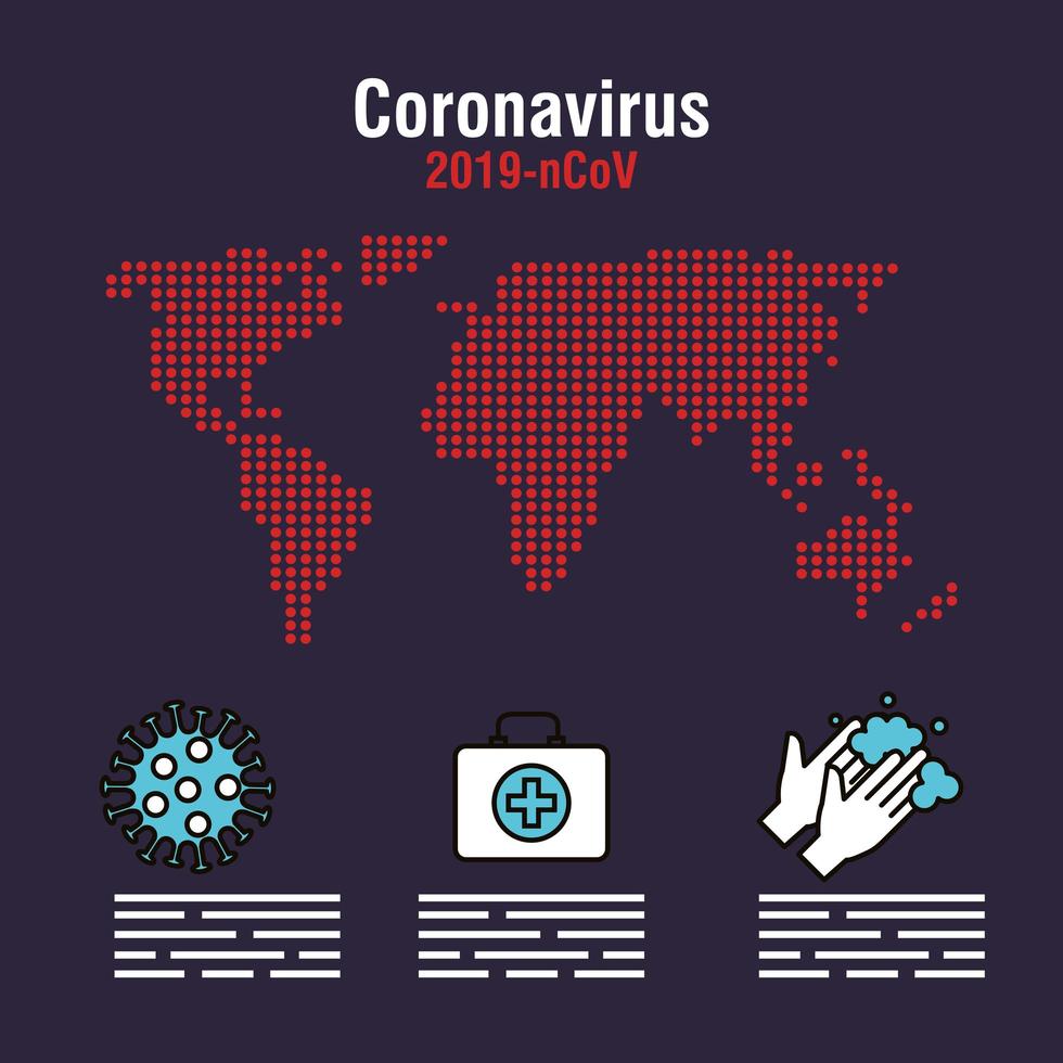 banner pandemico di coronavirus vettore