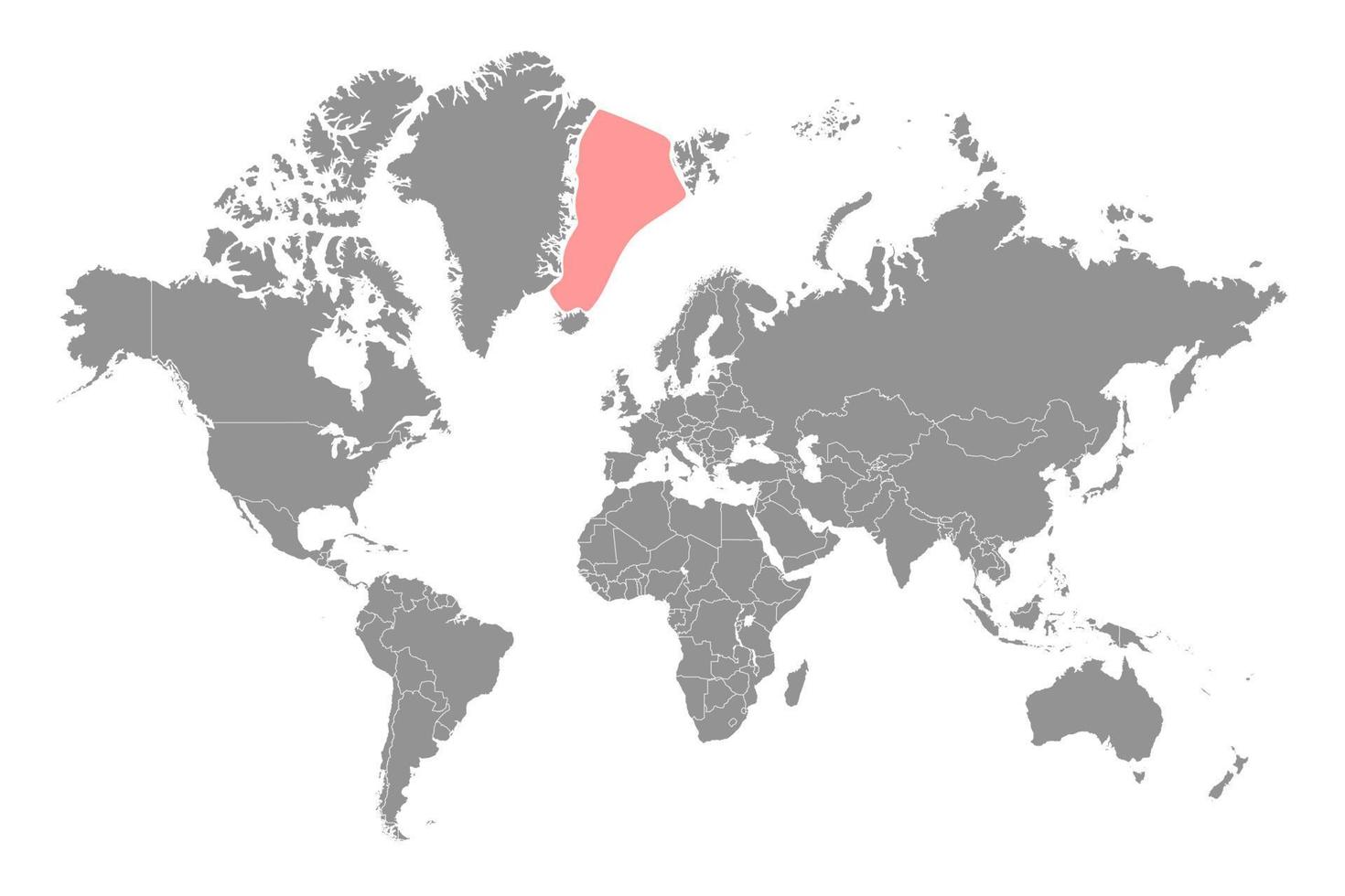 Groenlandia mare su il mondo carta geografica. vettore illustrazione.