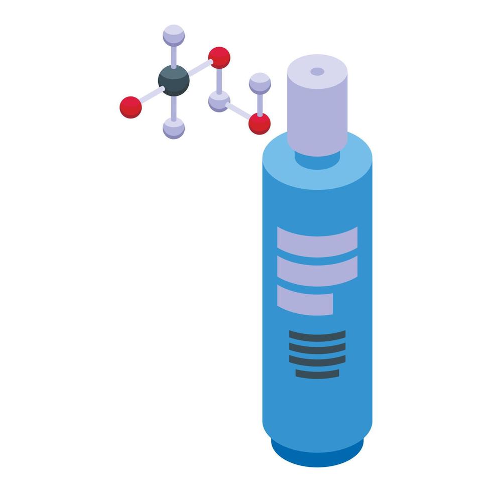 collagene bottiglia icona isometrico vettore. pelle cura vettore
