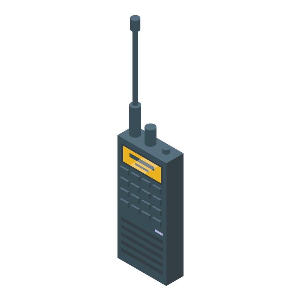 analogico walkie talkie icona isometrico vettore. retrò design vettore