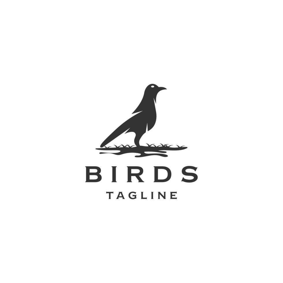 uccello logo design modello piatto vettore