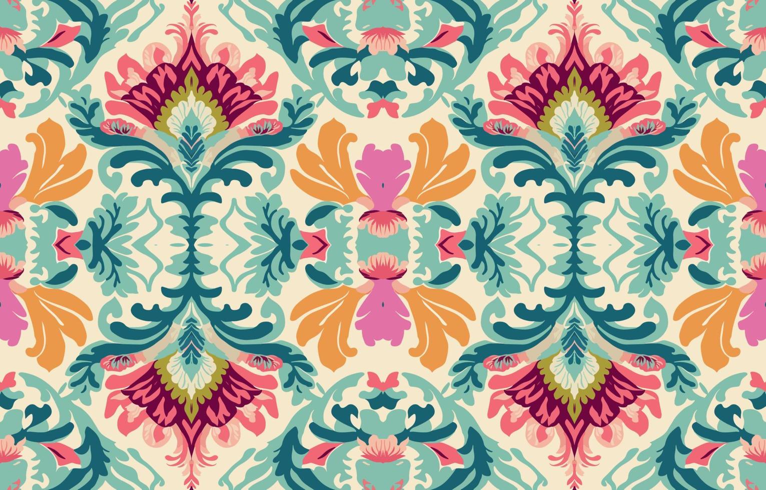 etnico ikat tropicale senza soluzione di continuità modello pastello tono. astratto tradizionale popolare antico grafico tessuto linea. struttura tessile sfondo vettore illustrazione ornato elegante lusso Vintage ▾ retrò stile.