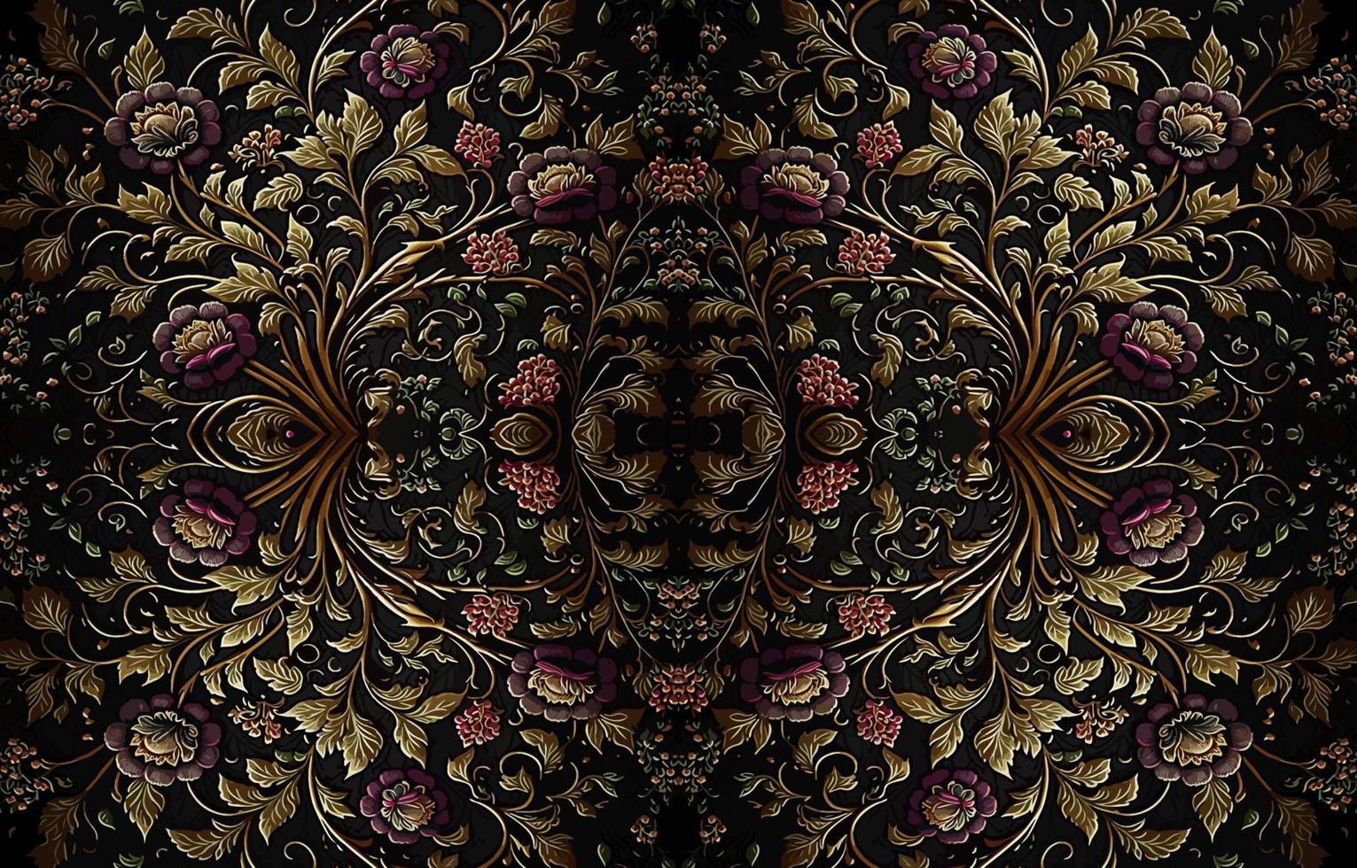 floreale senza soluzione di continuità tessuto modello nel buio tono. astratto tessuto tessile linea grafico fiore antico. etnico fiori vettore ornato elegante lusso Vintage ▾ retrò stile. floreale arte Stampa design per tessile.