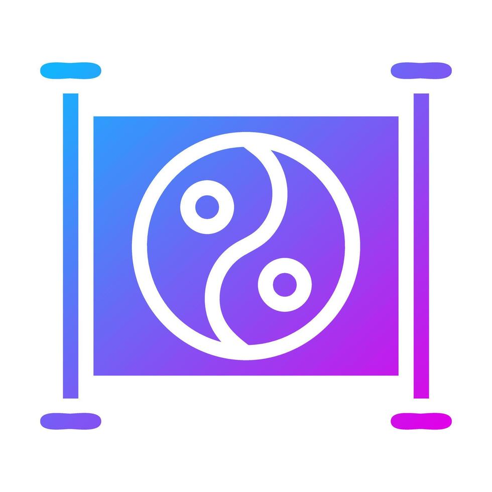 yin e yang icona pendenza viola stile Cinese nuovo anno illustrazione vettore Perfetto