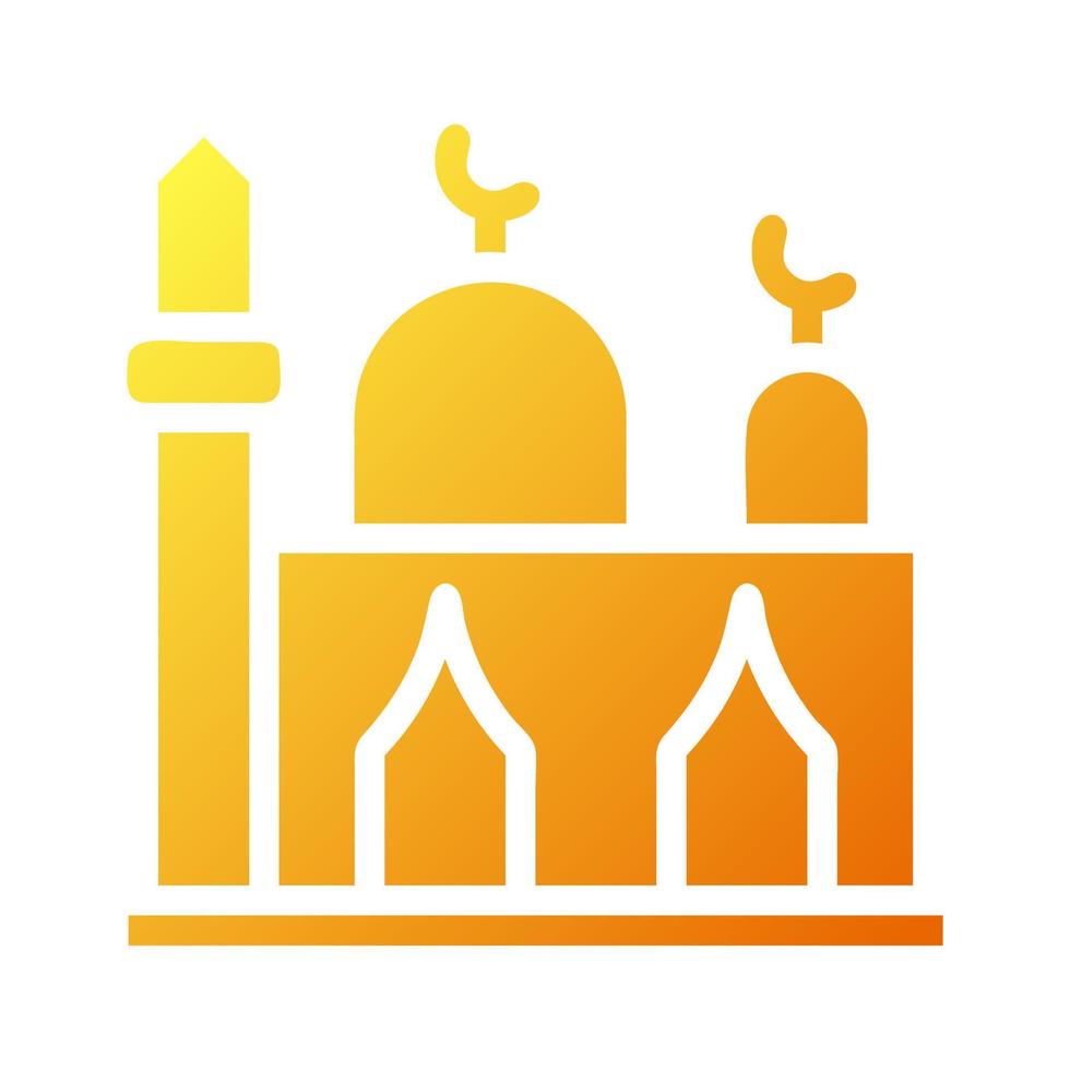 moschea icona solido pendenza giallo stile Ramadan illustrazione vettore elemento e simbolo Perfetto.