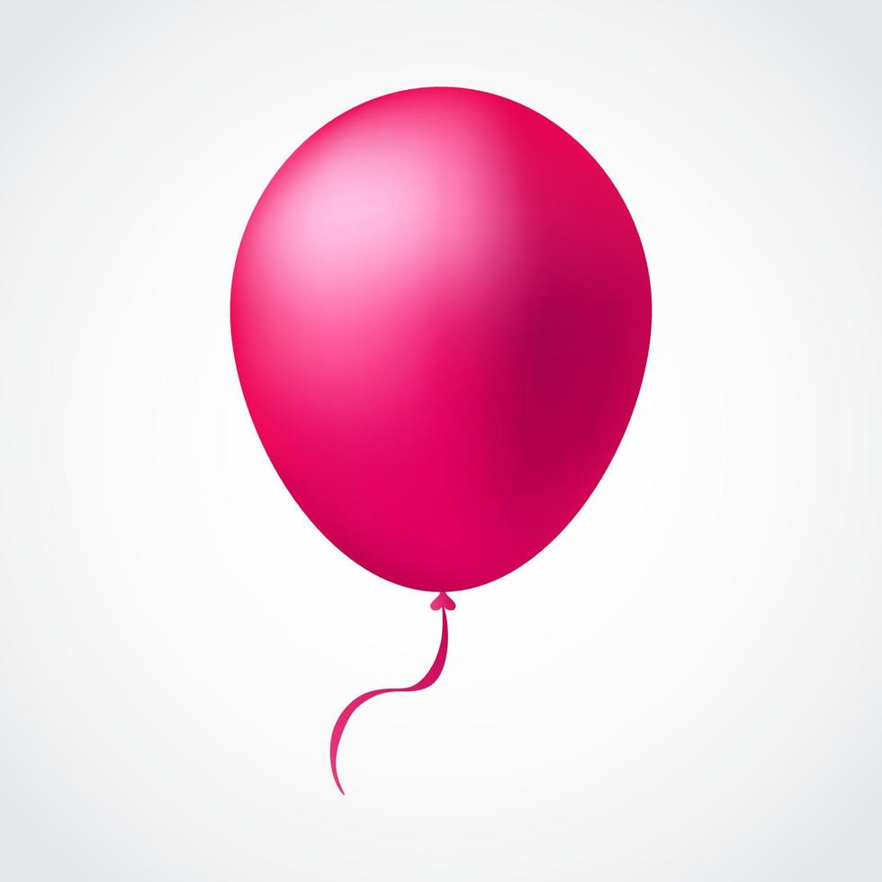 realistico rosa brillante Palloncino isolato vettore illustrazione