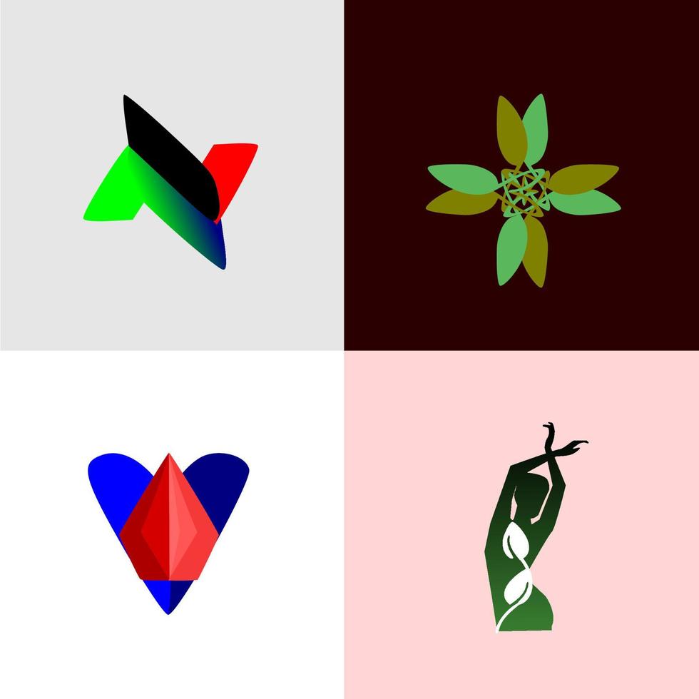 impostato abstrack logo design vettore