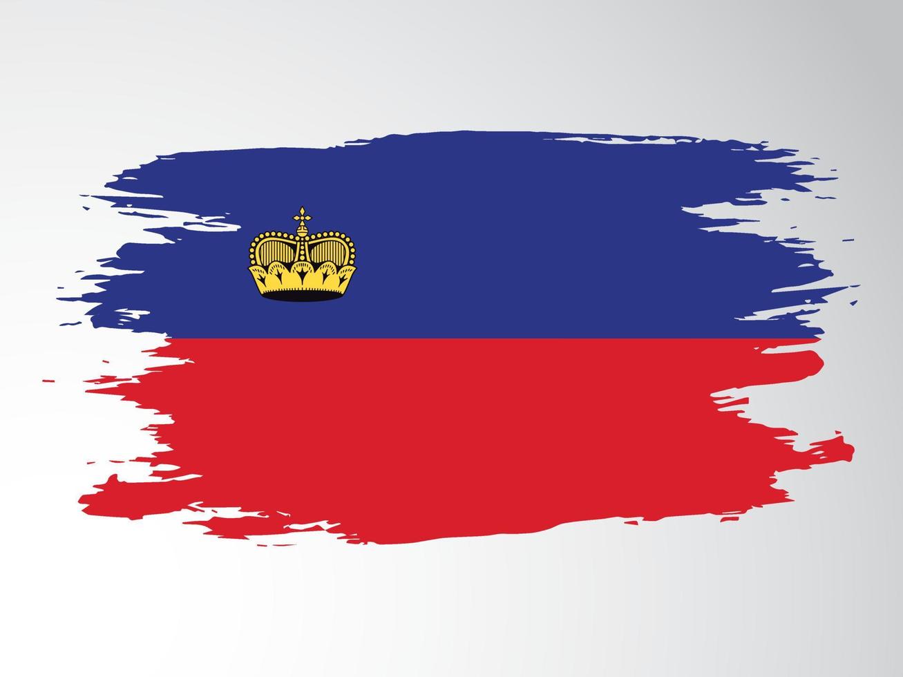 vettore bandiera di Liechtenstein disegnato con un' spazzola.