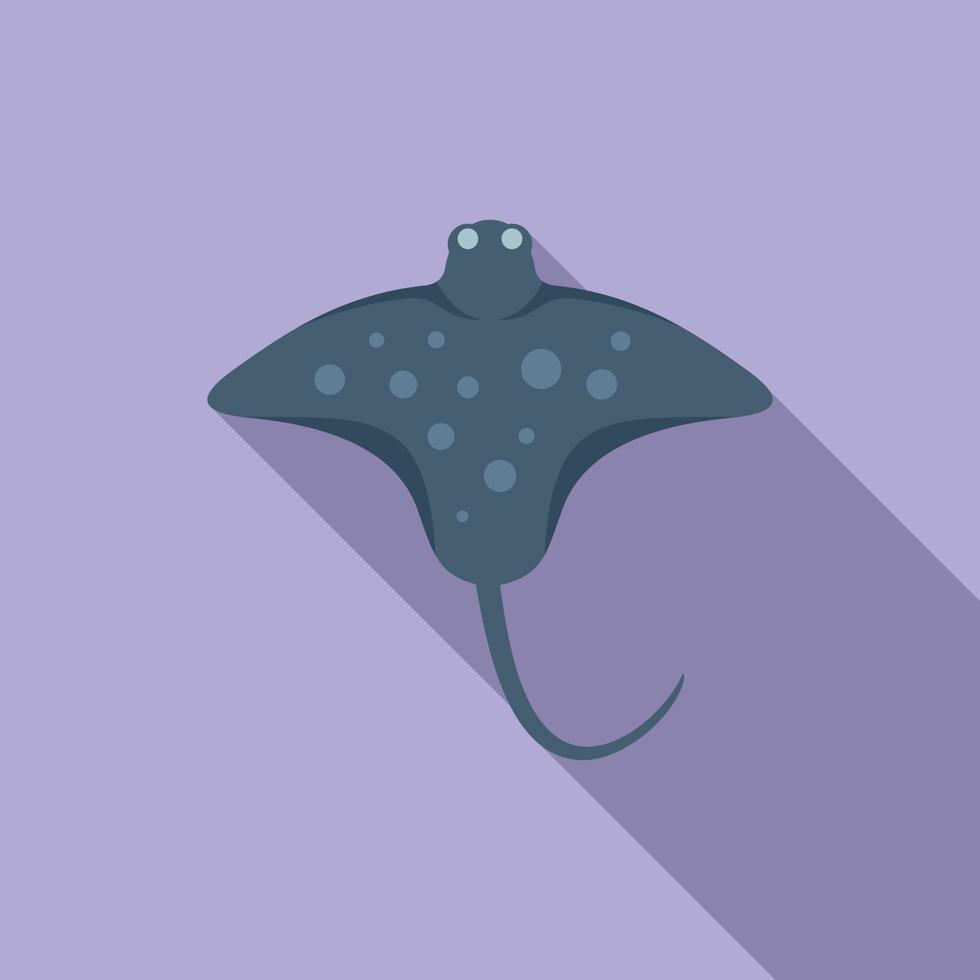 natura Stingray icona piatto vettore. animale marino vettore