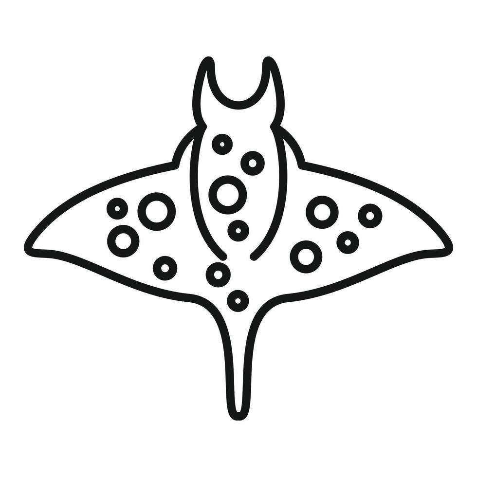 acqua Stingray icona schema vettore. animale pesce vettore