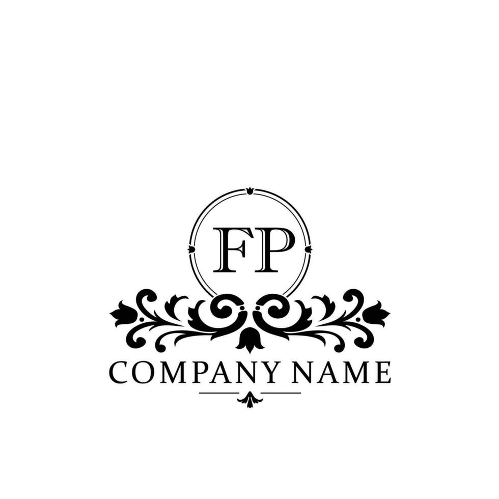 lettera fp floreale logo design. logo per donne bellezza salone massaggio cosmetico o terme marca vettore