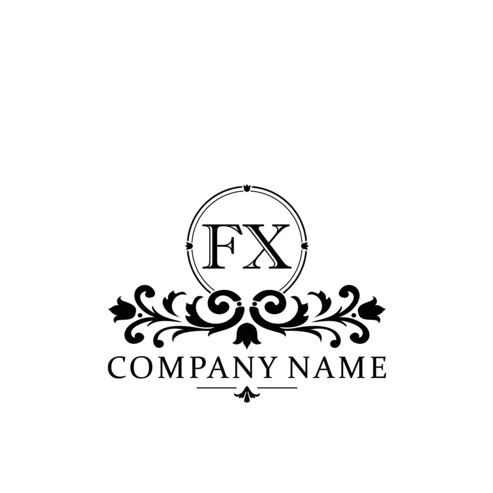 lettera fx floreale logo design. logo per donne bellezza salone massaggio cosmetico o terme marca vettore