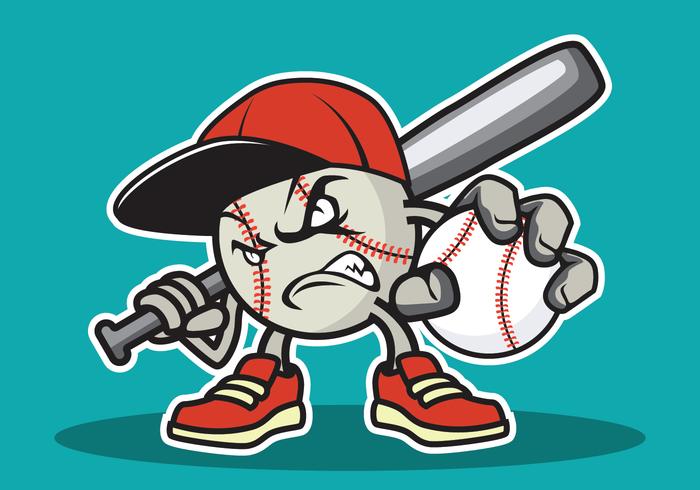 Illustrazione della mascotte di baseball vettore