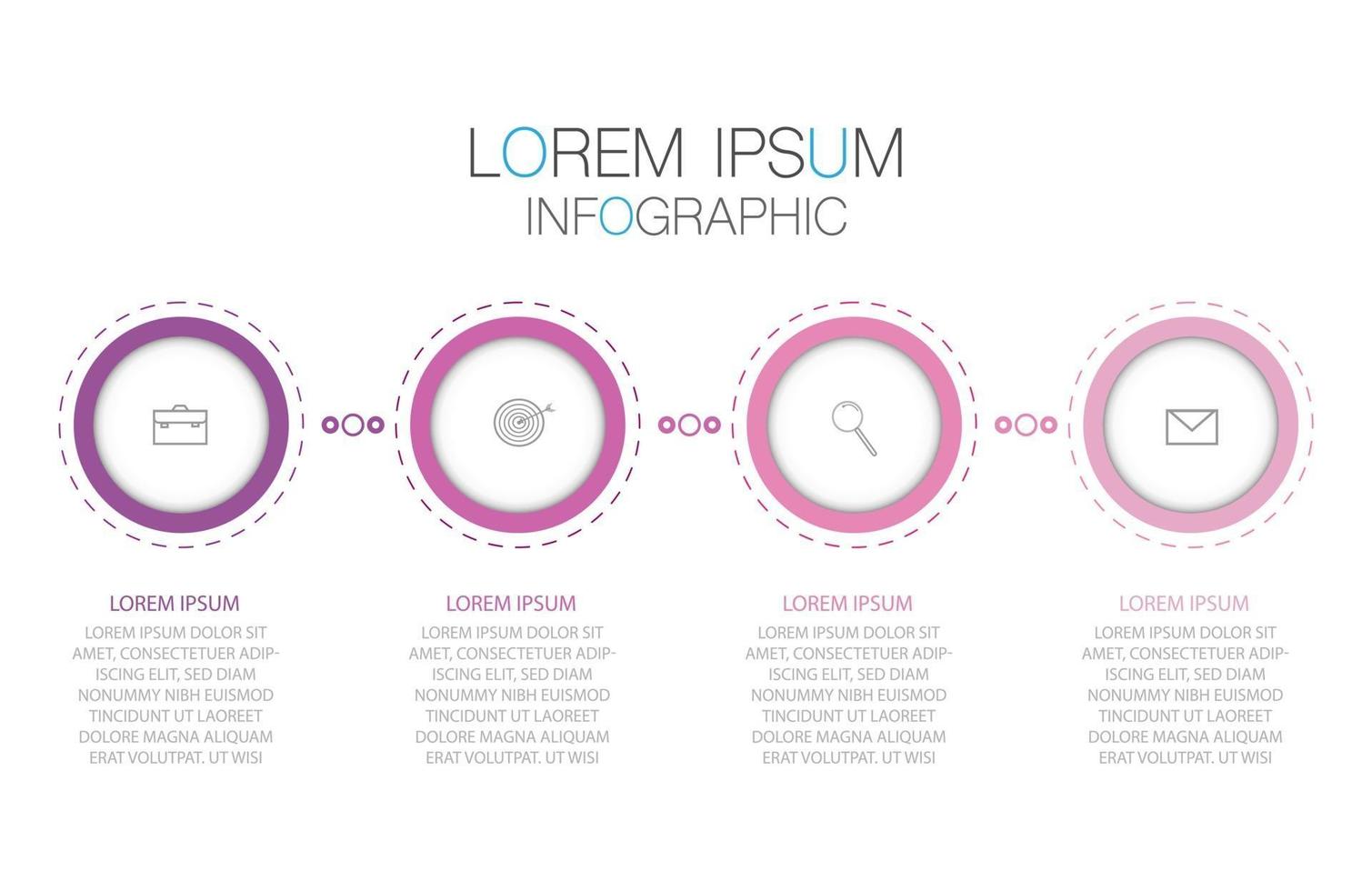 modello di infografica in quattro passaggi, modello per diagramma, grafico, presentazione e grafico. vettore