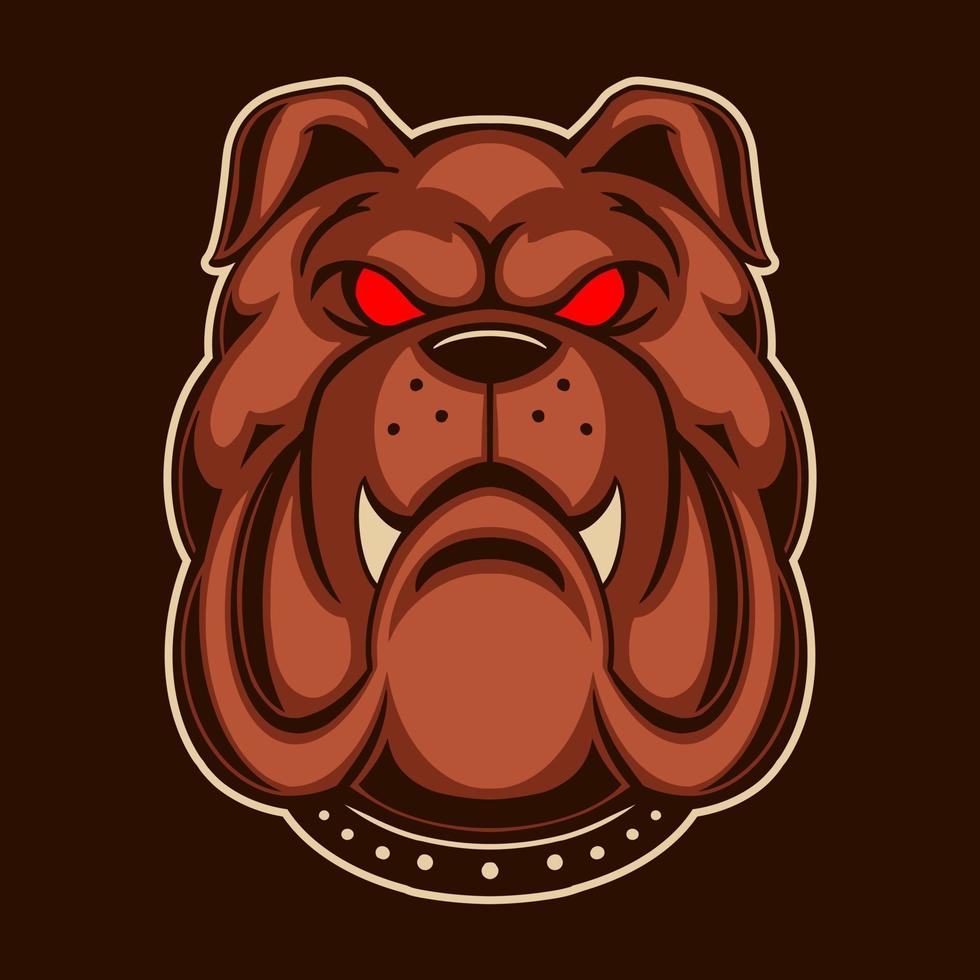 bulldog illustrazione vettoriale design isolato su sfondo scuro